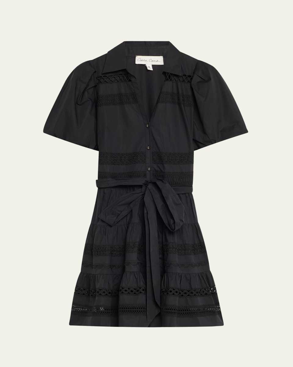 Mardi Embroidered Short-Sleeve Mini Dress